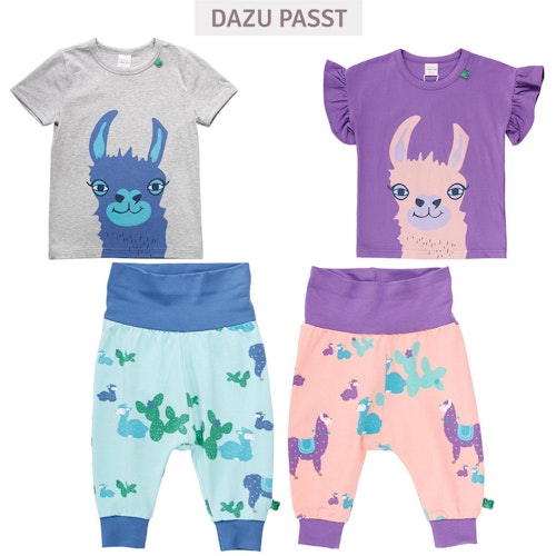 Mädchen Shirt kurzarm Lama