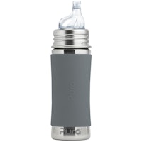 Pura kiki Edelstahl Trinklernflasche ab 6 M - schiefergrau