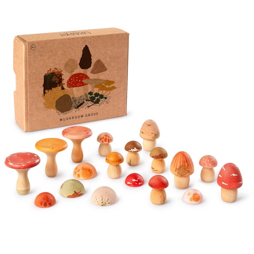 Holzfiguren Set 18 Teile Muschroom Grove
