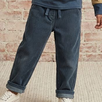 Cord Hose gefüttert blau