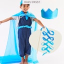 Vorschaubild Großes Spieltuch Seide Glockenblumen-blau 178 x 89 cm