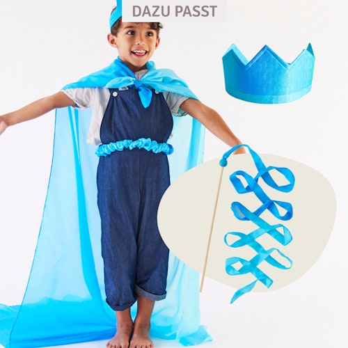 Großes Spieltuch Seide Glockenblumen-blau 178 x 89 cm