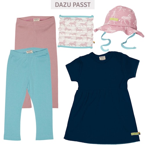 Dehnbares Kleid kurzarm Rippe