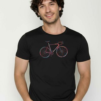 Herren T-Shirt Guide schwarz Fahrrad-Motiv