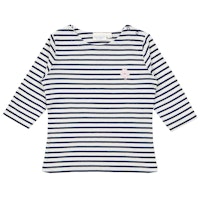 3/4 Shirt Blumen-Aufnäher gestreift