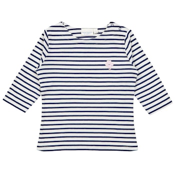 3/4 Shirt Schmetterling-Aufnäher gestreift navy