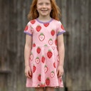 Vorschaubild Flatterkleid kurzarm mit Alloverprint 