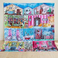 Spieltuch Bio-Baumwolle Puppenhaus 100 x 100 cm