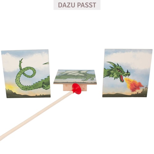 3 stehende Zielscheiben aus Holz Drache