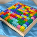 Vorschaubild 100 Lichtbauwürfel im Holzrahmen 28,5x28,5 cm