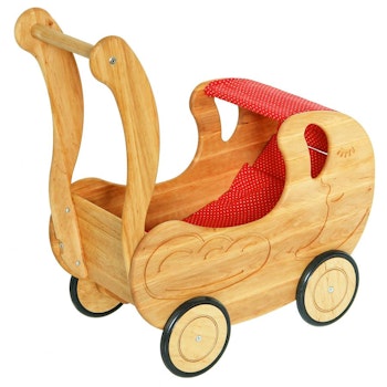 Edler Puppenwagen Vollholz 33 x 60 x 62 cm