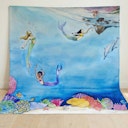Vorschaubild Spieltuch Bio-Baumwolle Meerjungfrauen 100 x 100 cm