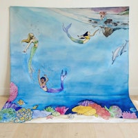 Spieltuch Bio-Baumwolle Meerjungfrauen 100 x 100 cm