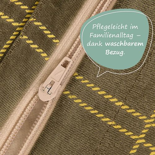 Samt Sitzsack für Kinder grün-gelb - 119 x 52 x 70 cm