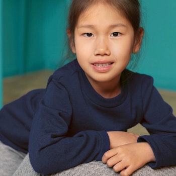 Klassischer Strick Pullover indigo