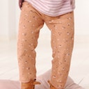 Vorschaubild Edle Rippe Leggings Blümchen