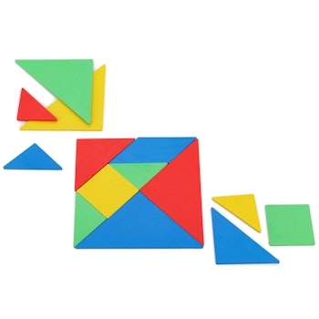 Tangramsatz - geometrische Figuren 28 Teile bunt
