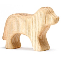 Hund Holztier unbehandelt 7 cm hoch