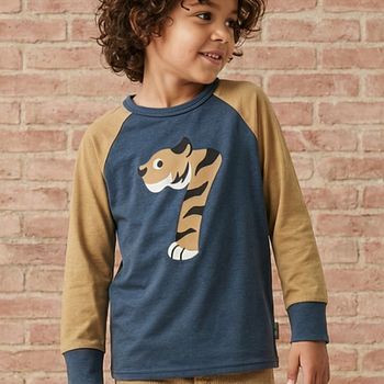 Raglanshirt langarm 7 Jahre Tiger