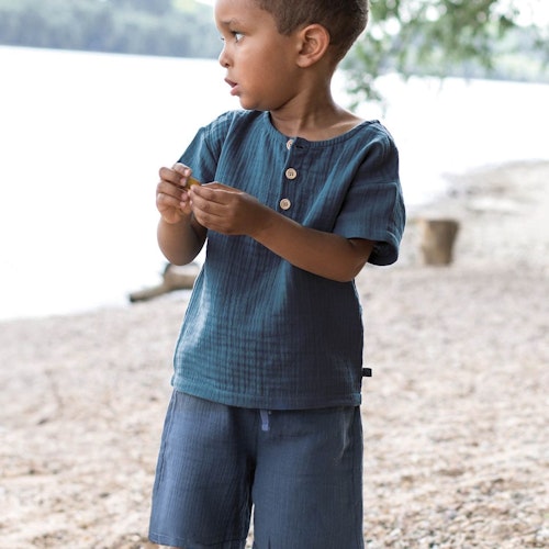 Musselin Shirt kurzarm uni