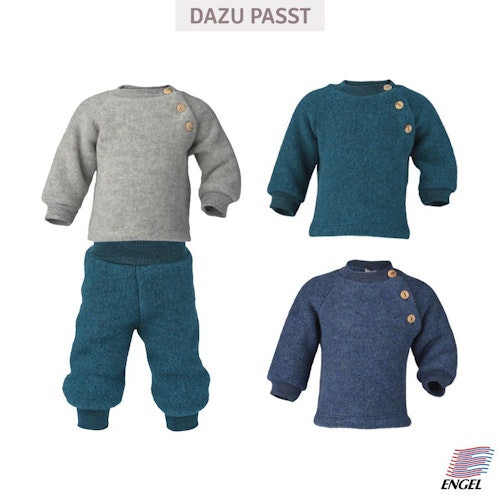 Woll Fleece Pullover Holzknöpfe