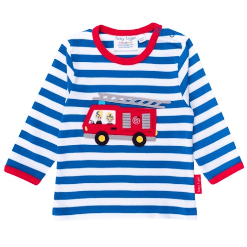 Gestreiftes Langarmshirt Traktor-Applikation