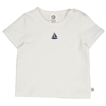 Elastisches T-Shirt Segelboot cremeweiß
