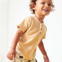 Vorschaubild Leichtes Henley T-Shirt Ringel