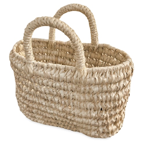 Handgefertiger Osterkorb aus Palmblättern natur