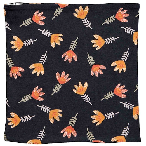Schlauchschal Blumen schwarz