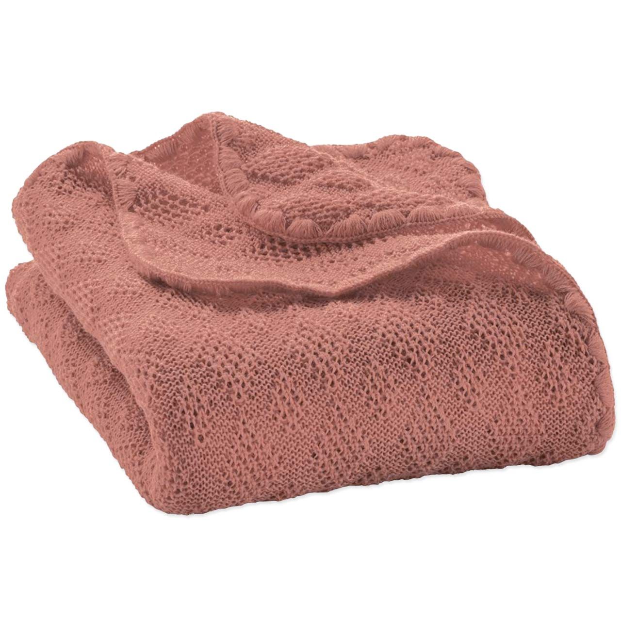 Leichte Babydecke Wolle Bio 80x100 cm rosa