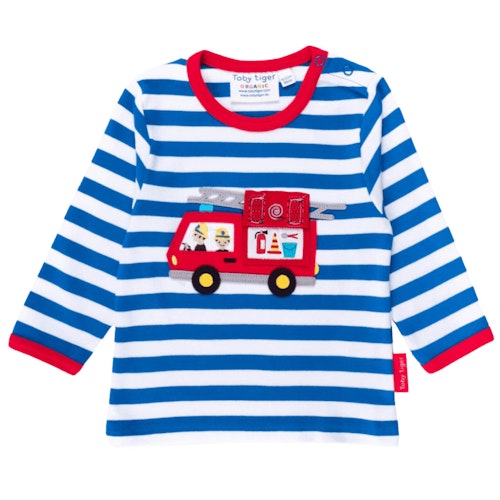 Gestreiftes Langarmshirt Traktor-Applikation