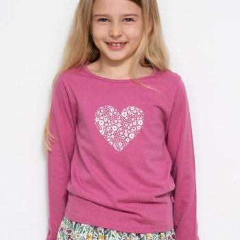 Langarmshirt Herz-Motiv rosa
