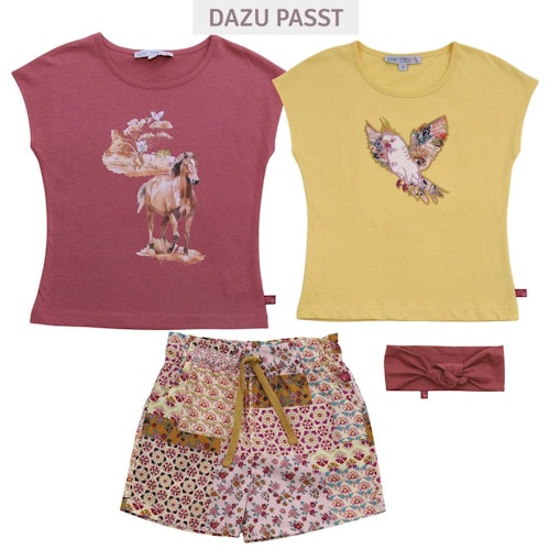 Leichte Popeline Shorts Orchideendruck