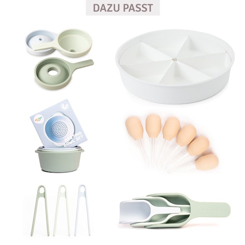 Sensorikspielzeug Set mit 3 Schalen blau grün