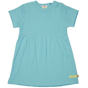 Dehnbares Kleid kurzarm Rippe marine