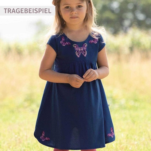 Jersey Kleid kurzarm Stickerei