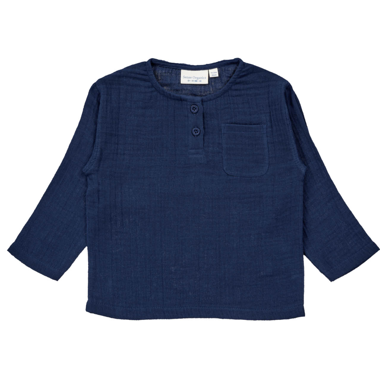 Musselin Langarmshirt uni