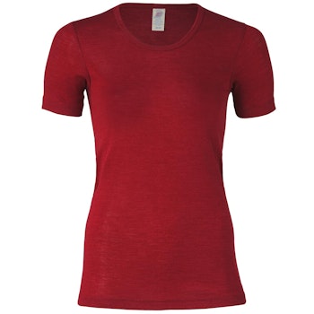 Damen Wolle Seide kurzarm Shirt schwarz