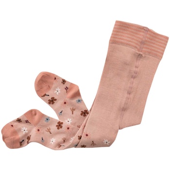 Strumpfhose Blumen rosa