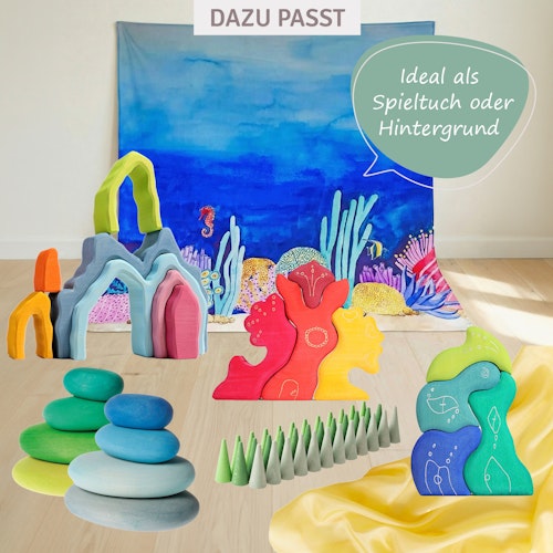 Spieltuch Bio-Baumwolle Korallenriff 100 x 100 cm