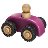 Micro Car lila mit Holzfigur 11 cm