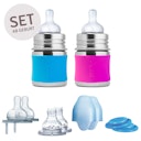 Vorschaubild 2 Babyflasche Edelstahl Geschenkeset ab Geburt pink blau