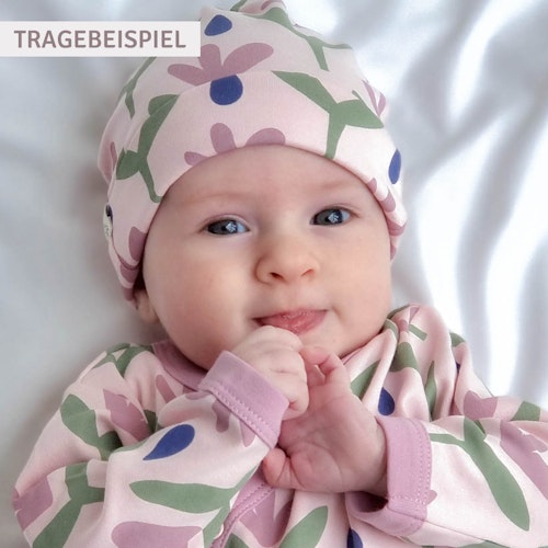Babymütze Knoten Blumen Muster