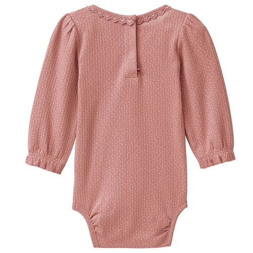 Weicher Body langarm rosa Pünktchen