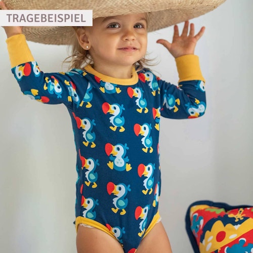 Langarm Body breite Bündchen mit Alloverprint 