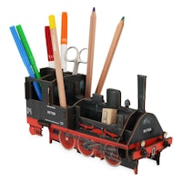 Stiftebox zum Stecken Lokomotive T3 rot/schwarz