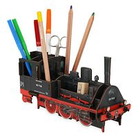 Stiftebox zum Stecken Lokomotive T3 rot/schwarz