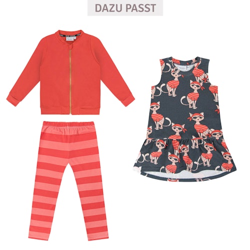 Kleid ohne Arm Katzen Print