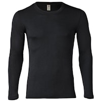 Herren Wolle Seide Langarmshirt
